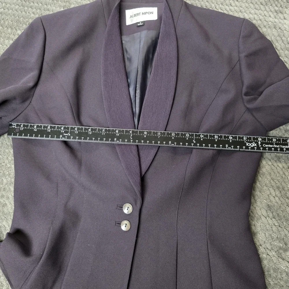 Albert Nipon Plum Purple Skirt Suit Set‎ 3 Pc, Sz 6, Corpcore Career Office, EUC